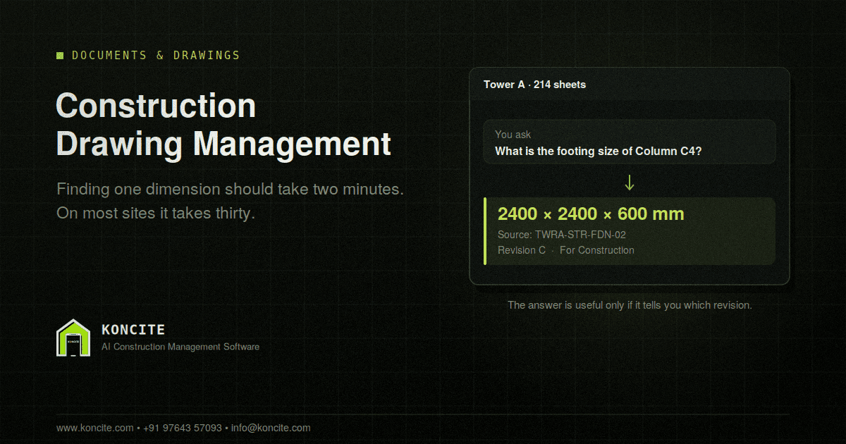 Construction Drawing Management: Why Finding One Dimension Takes Thirty Minutes